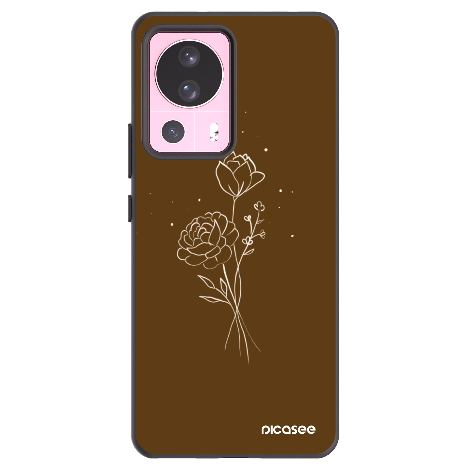 Picasee husă neagră din silicon pentru Xiaomi 13 Lite - Brown flowers