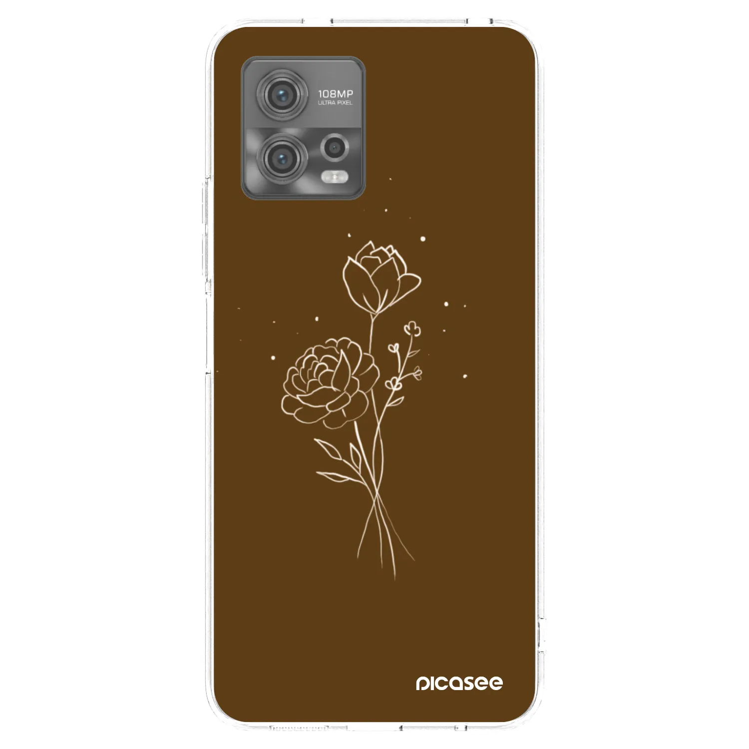 Picasee husă transparentă din silicon pentru Motorola Moto G72 - Brown flowers