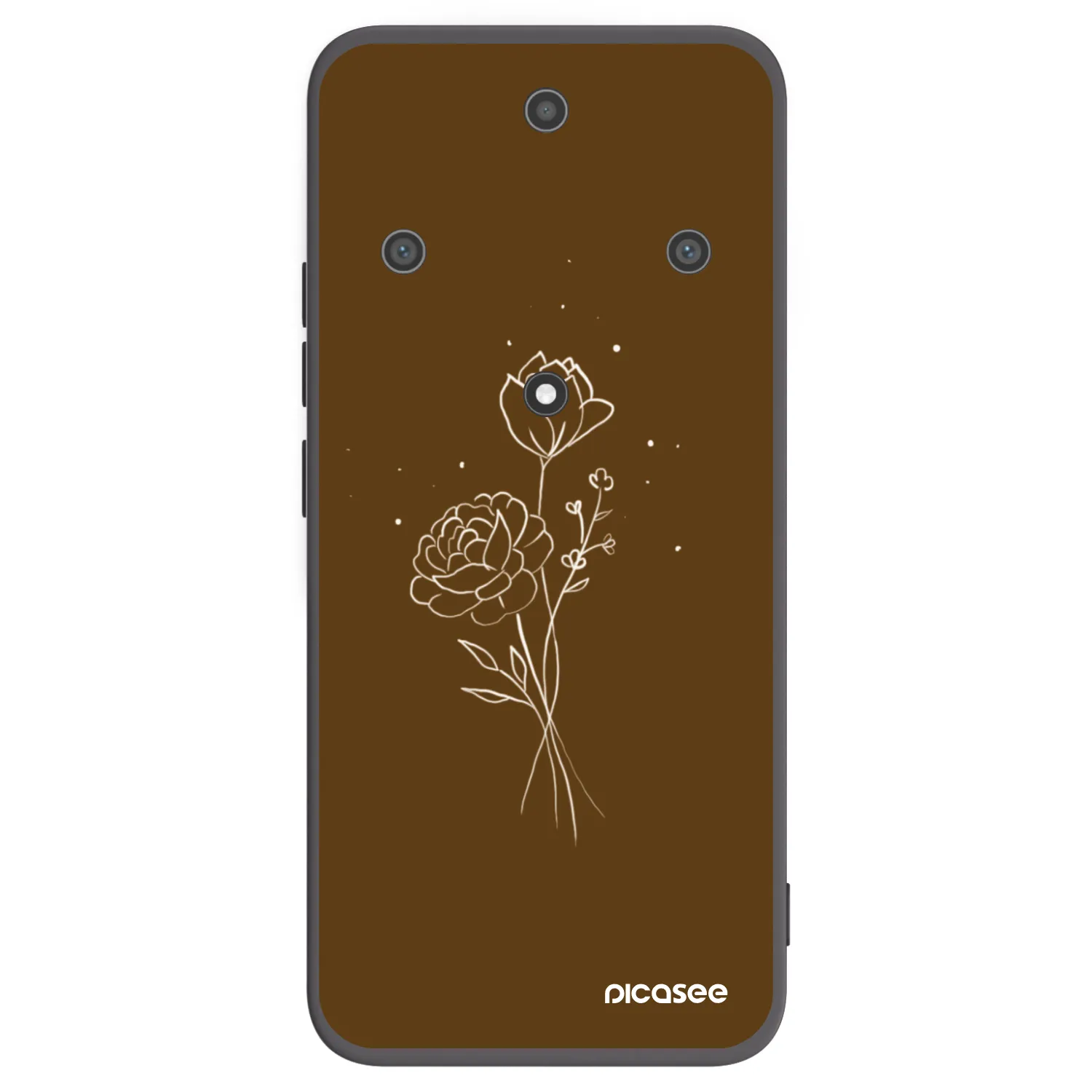 Picasee husă neagră din silicon pentru Honor Magic5 Lite 5G - Brown flowers