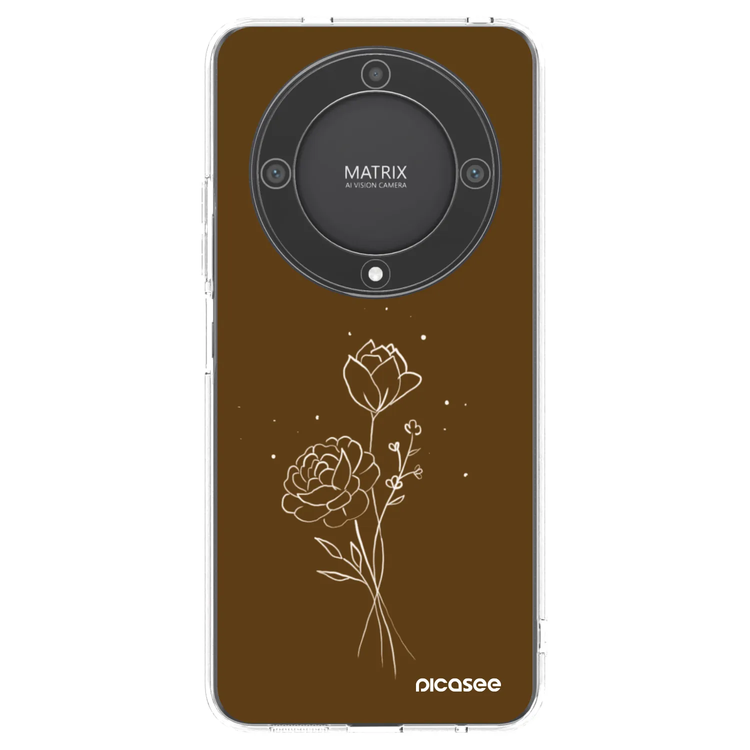 Picasee husă transparentă din silicon pentru Honor Magic5 Lite 5G - Brown flowers