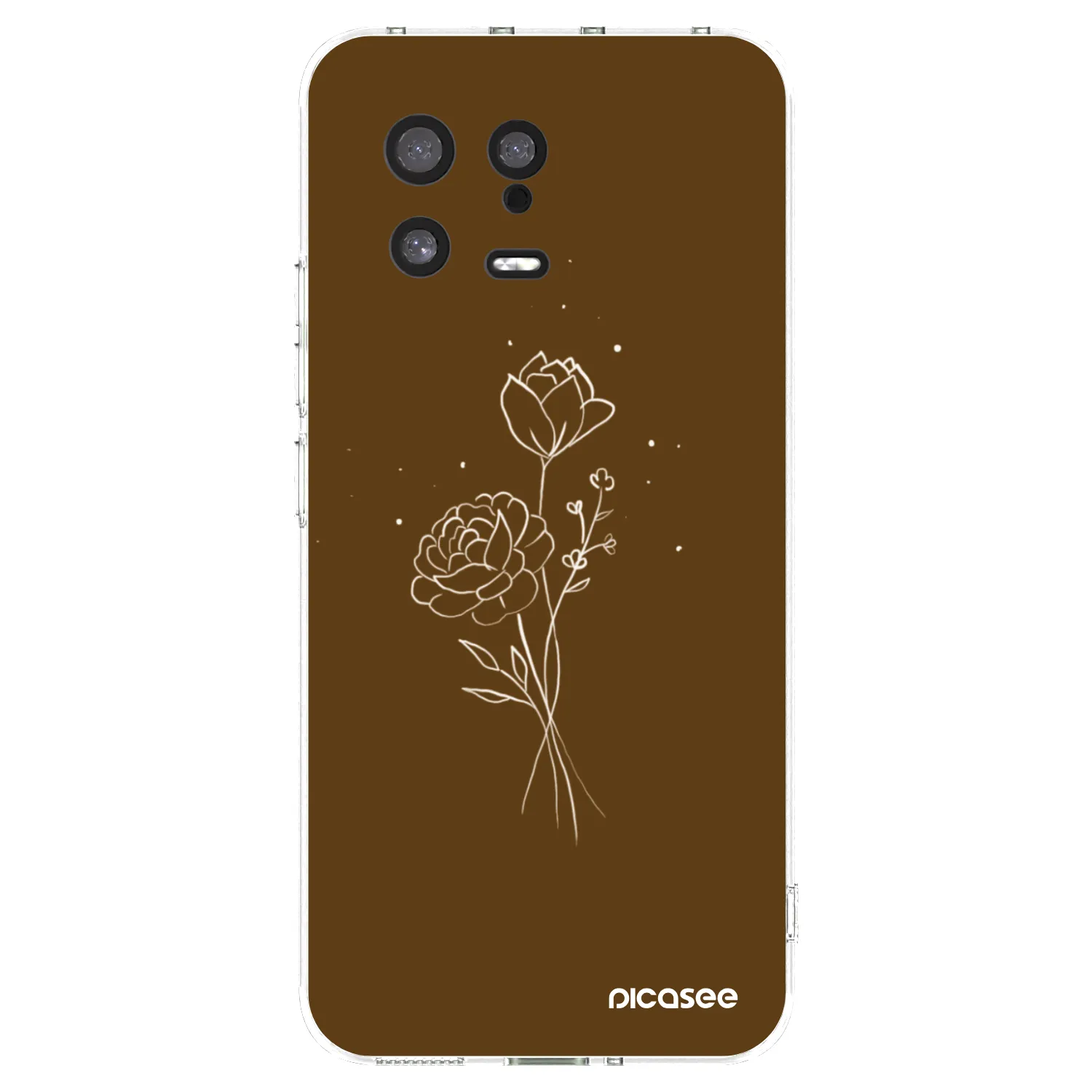 Picasee husă transparentă din silicon pentru Xiaomi 13 - Brown flowers
