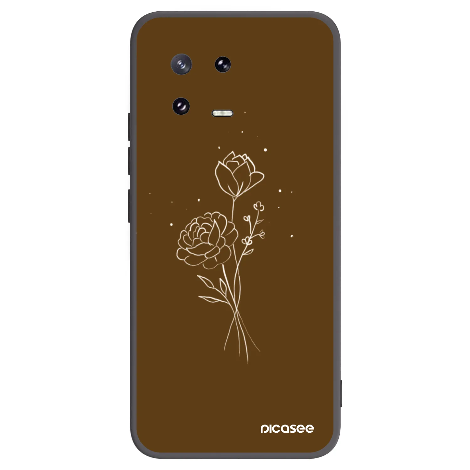 Picasee husă neagră din silicon pentru Xiaomi 13 Pro - Brown flowers