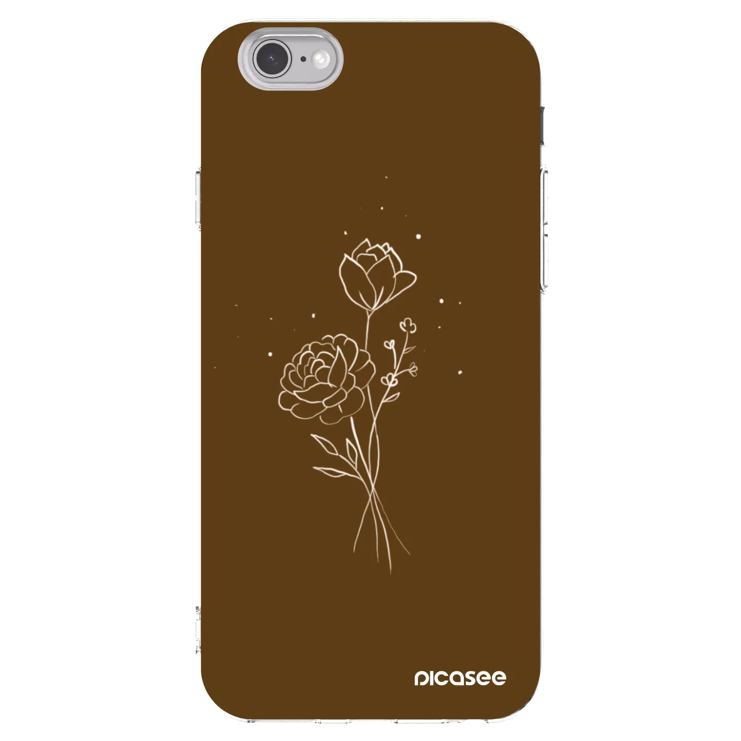 Picasee husă transparentă din silicon pentru Apple iPhone 6/6S - Brown flowers