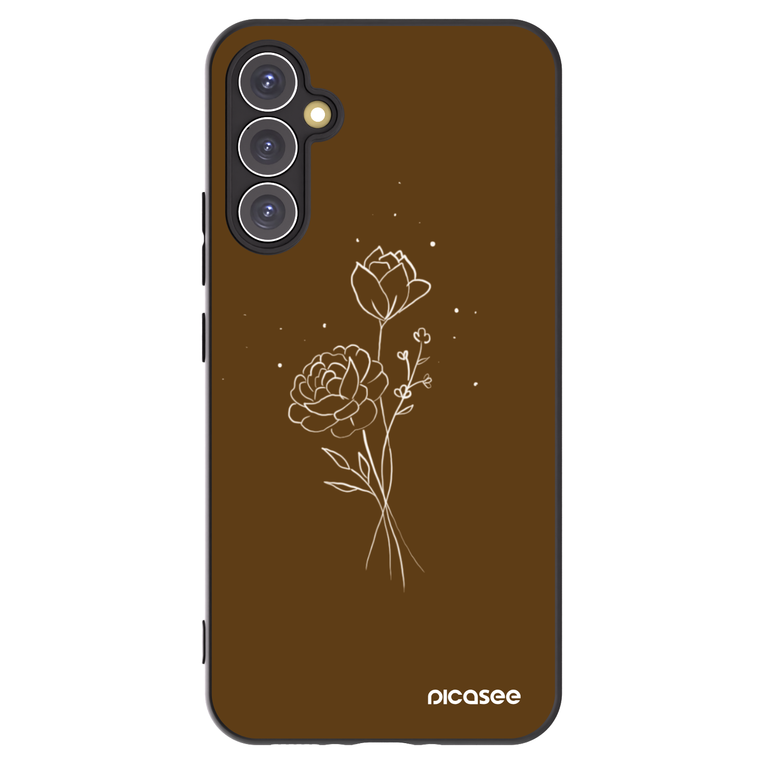 Picasee husă neagră din silicon pentru Samsung Galaxy A34 5G A346B - Brown flowers