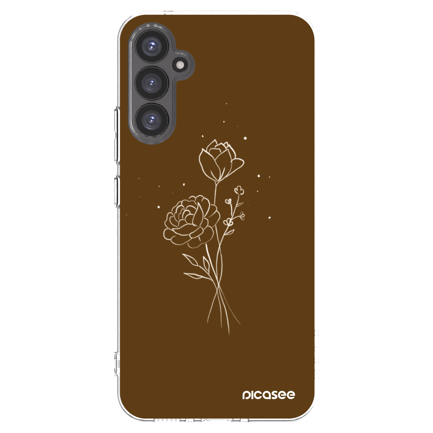 Picasee husă transparentă din silicon pentru Samsung Galaxy A34 5G A346B - Brown flowers