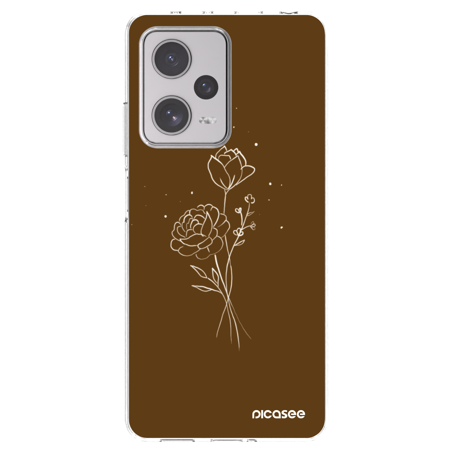 Picasee husă transparentă din silicon pentru Xiaomi Redmi Note 12 Pro+ 5G - Brown flowers