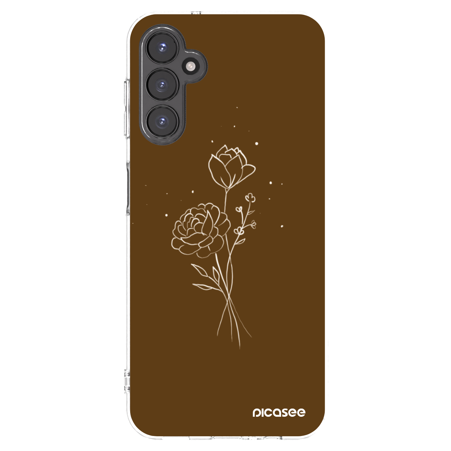 Picasee husă transparentă din silicon pentru Samsung Galaxy A14 5G A146P - Brown flowers