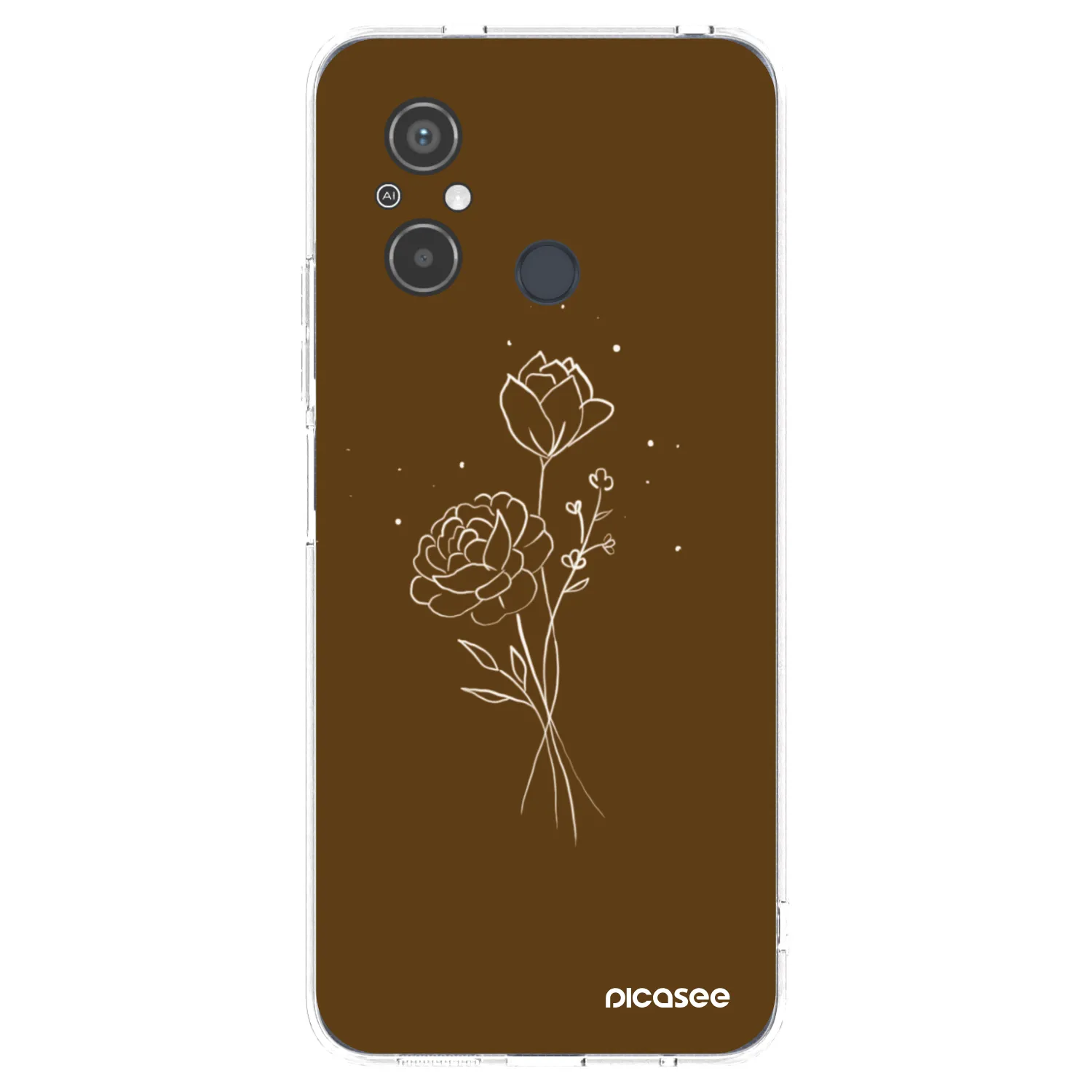 Picasee husă transparentă din silicon pentru Xiaomi Redmi 12C - Brown flowers