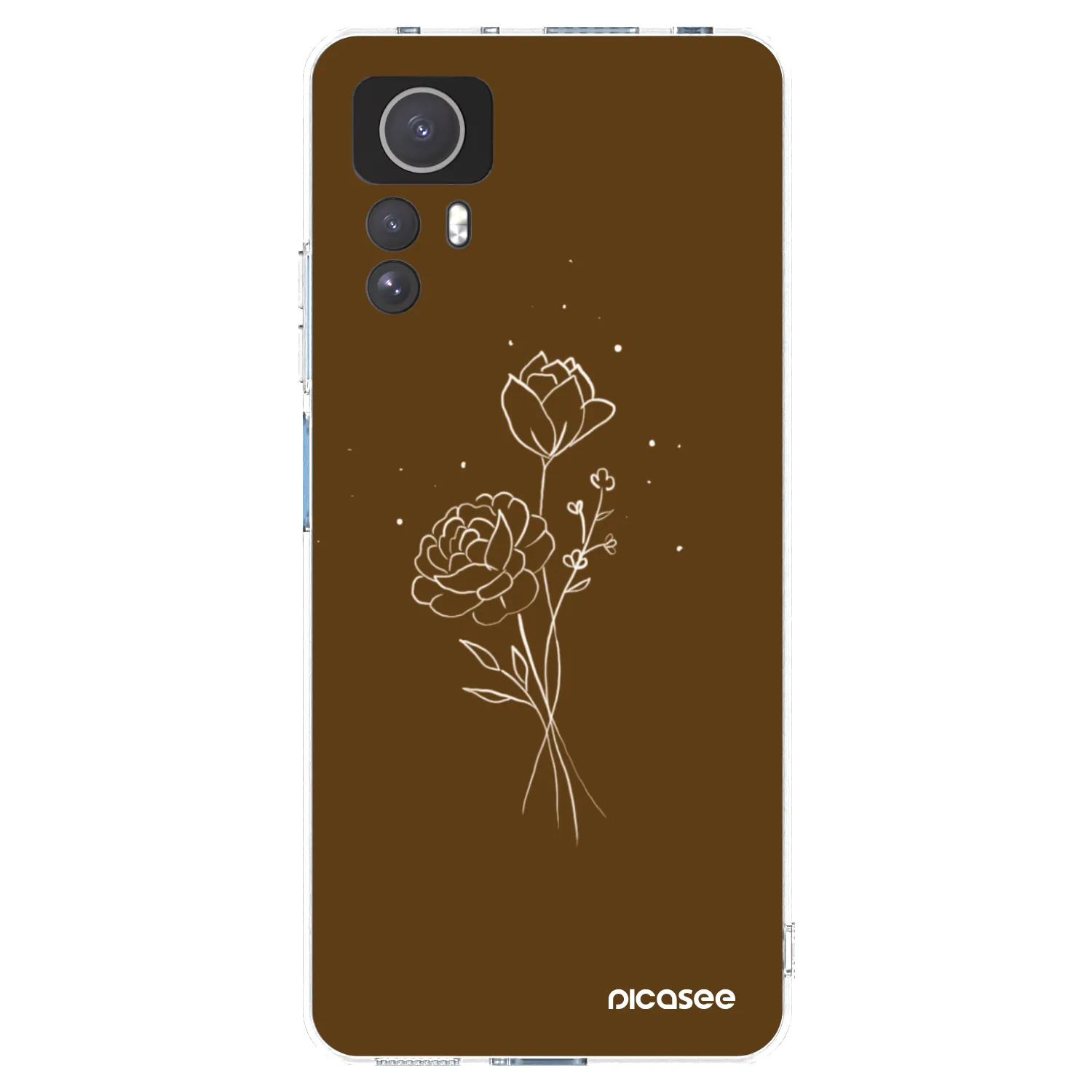 Picasee husă transparentă din silicon pentru Xiaomi Redmi Note 12S - Brown flowers