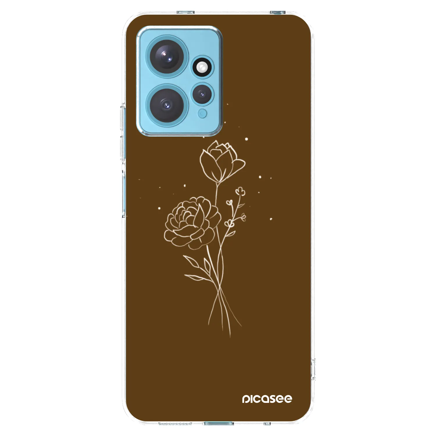 Picasee husă transparentă din silicon pentru Xiaomi Redmi Note 12 4G - Brown flowers