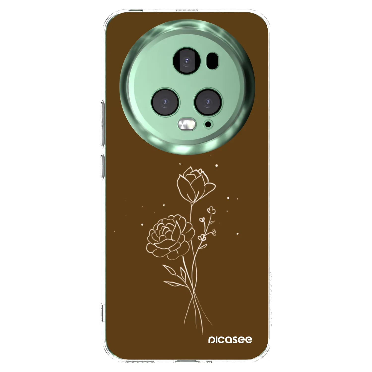 Picasee husă transparentă din silicon pentru Honor Magic5 Pro - Brown flowers