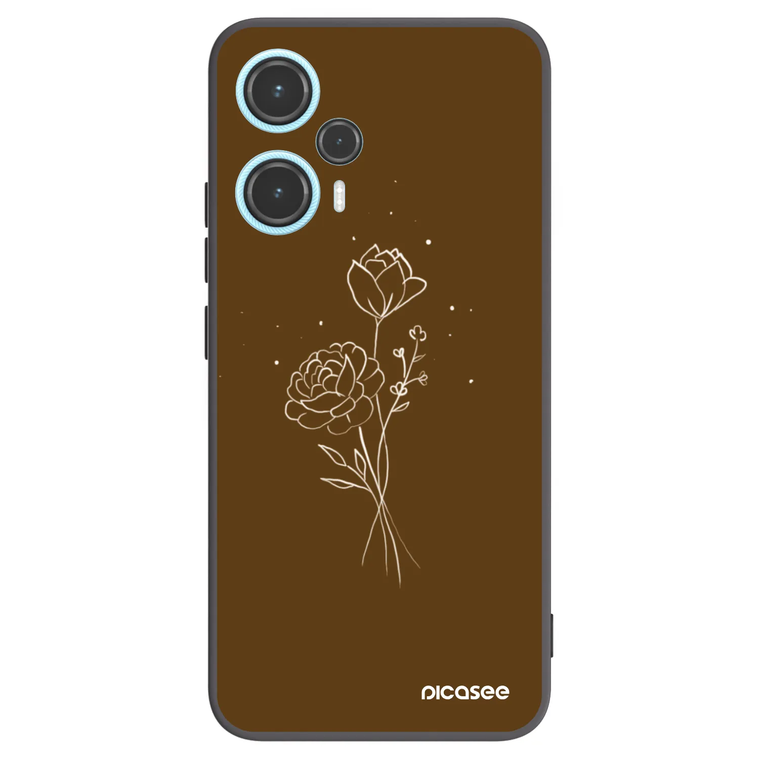 Picasee husă neagră din silicon pentru Xiaomi Poco F5 - Brown flowers