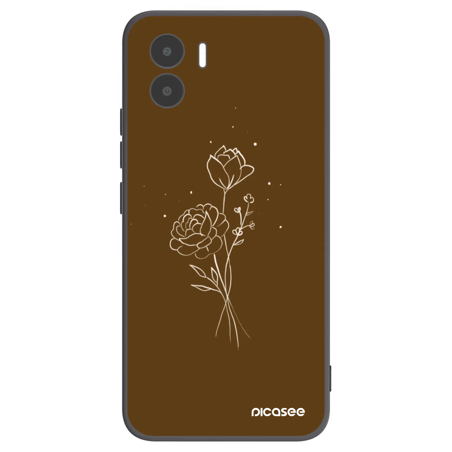 Picasee husă neagră din silicon pentru Xiaomi Redmi A2 - Brown flowers
