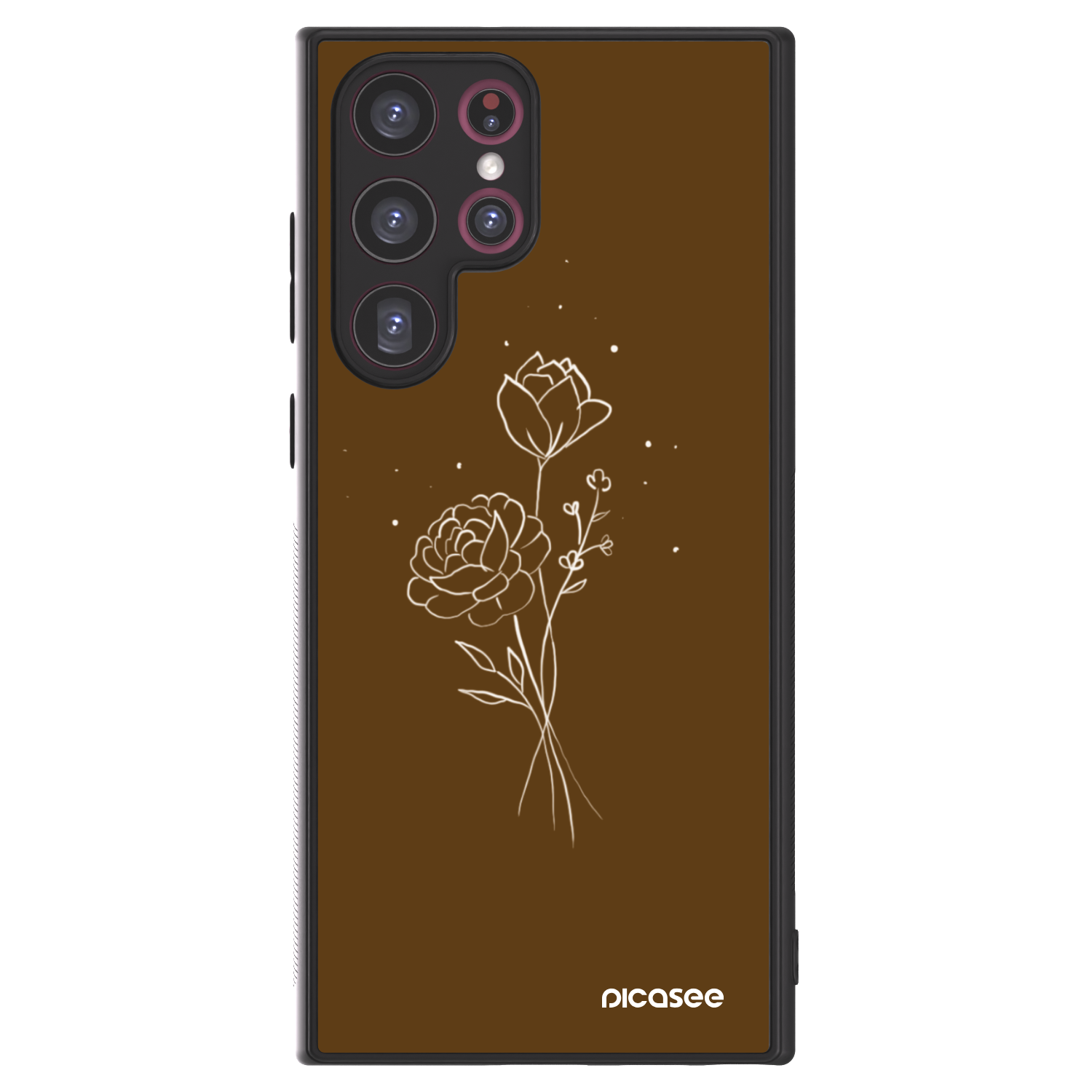 Picasee ULTIMATE CASE PowerShare pentru Samsung Galaxy S22 Ultra 5G - Brown flowers