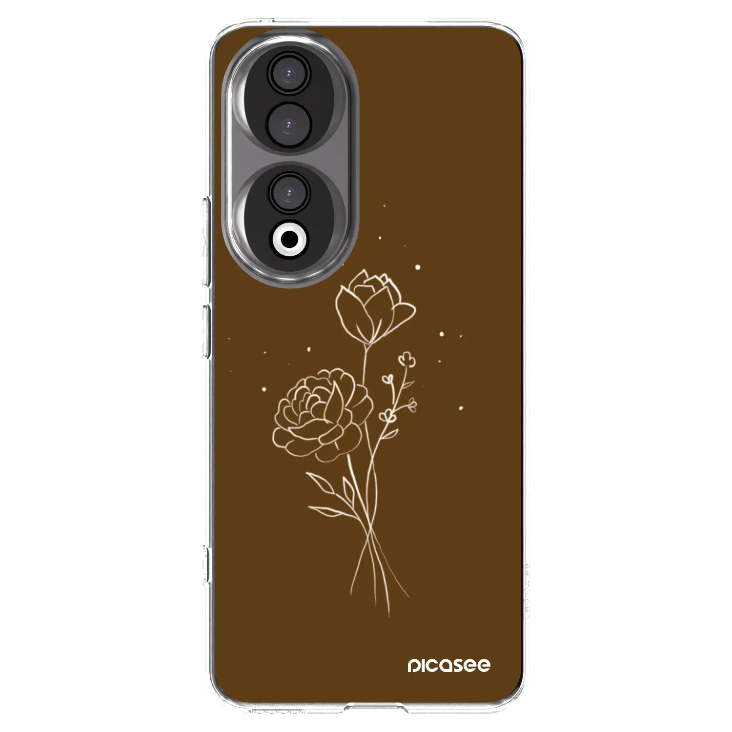 Picasee husă transparentă din silicon pentru Honor 90 5G - Brown flowers
