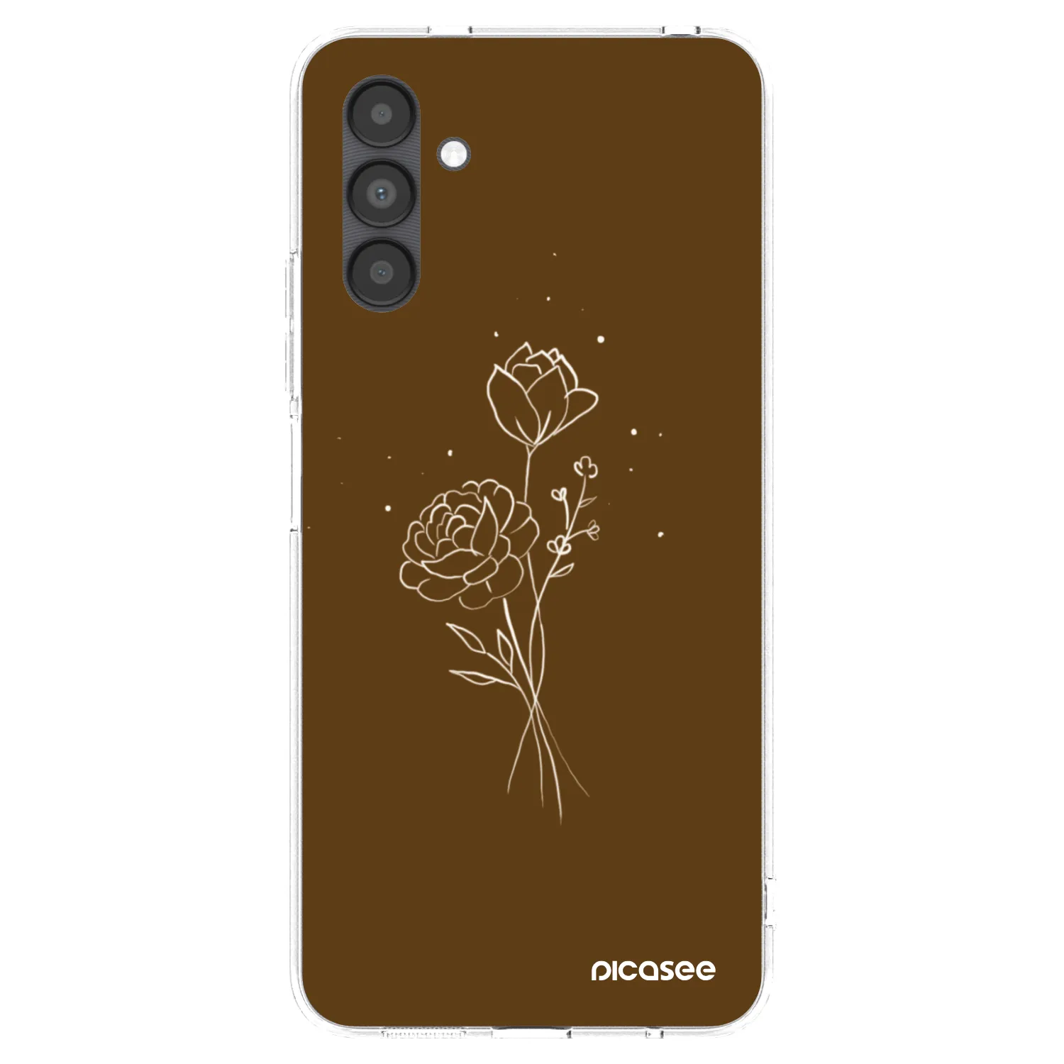 Picasee husă transparentă din silicon pentru Samsung Galaxy A04s A047F - Brown flowers