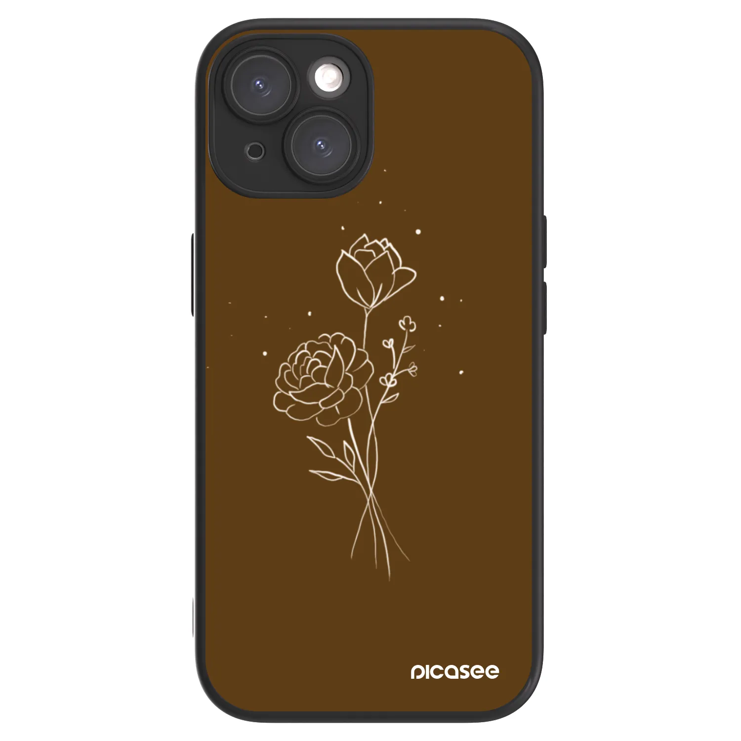Picasee ULTIMATE CASE MagSafe pentru Apple iPhone 15 - Brown flowers