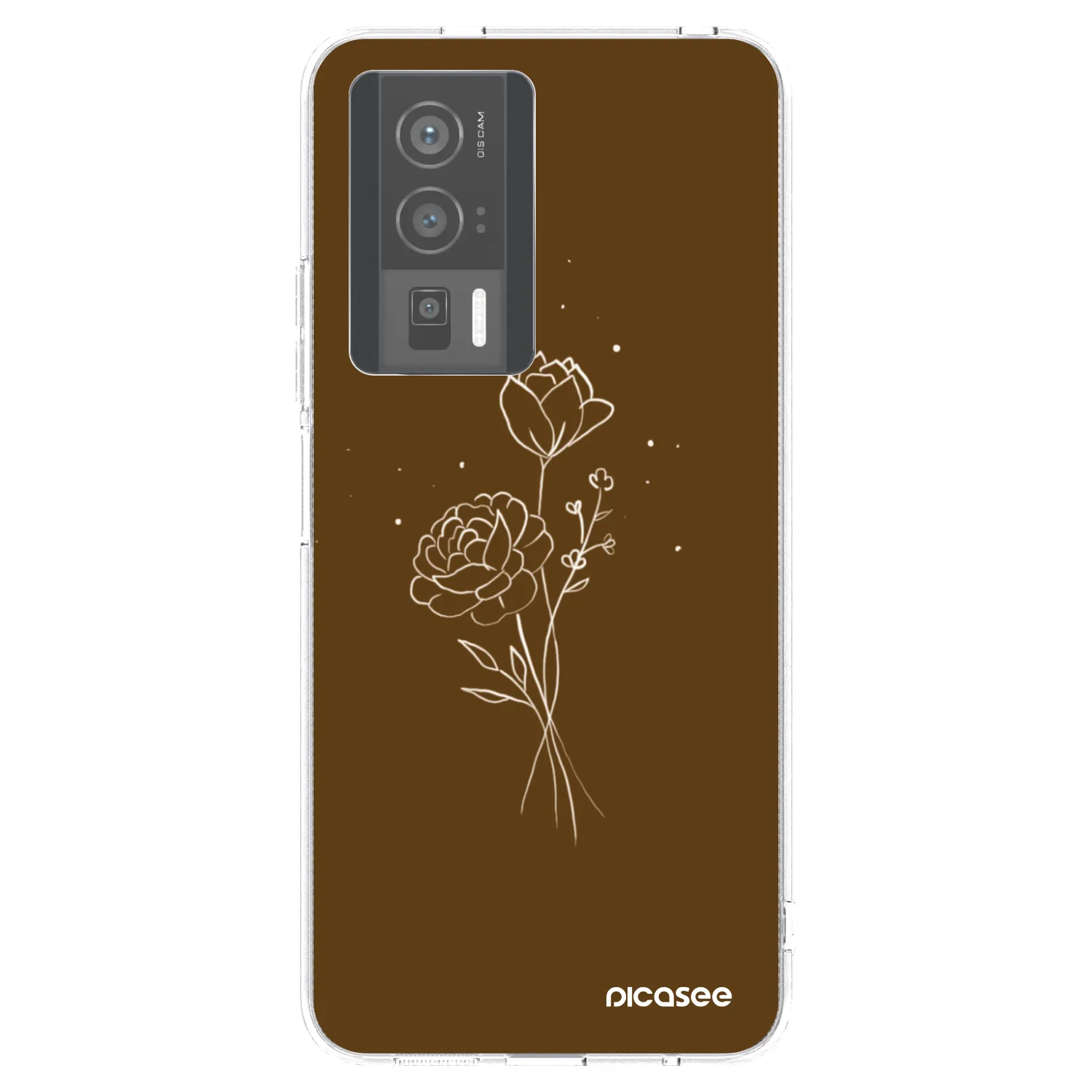 Picasee husă transparentă din silicon pentru Xiaomi Poco F5 Pro 5G - Brown flowers