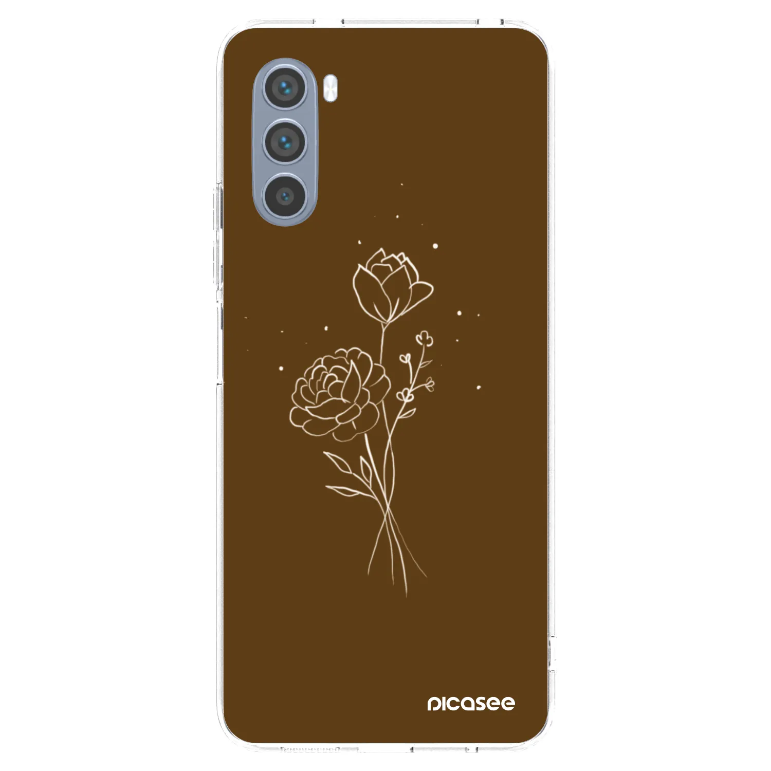 Picasee husă transparentă din silicon pentru Motorola Moto G62 - Brown flowers