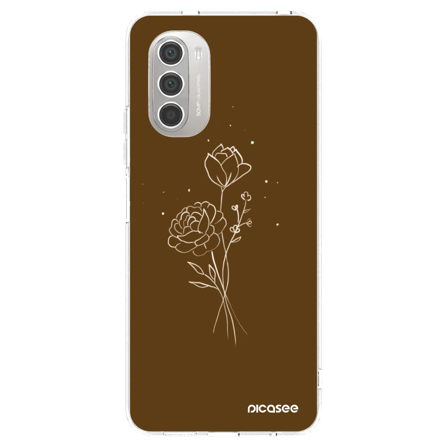 Picasee husă transparentă din silicon pentru Motorola Moto G51 - Brown flowers