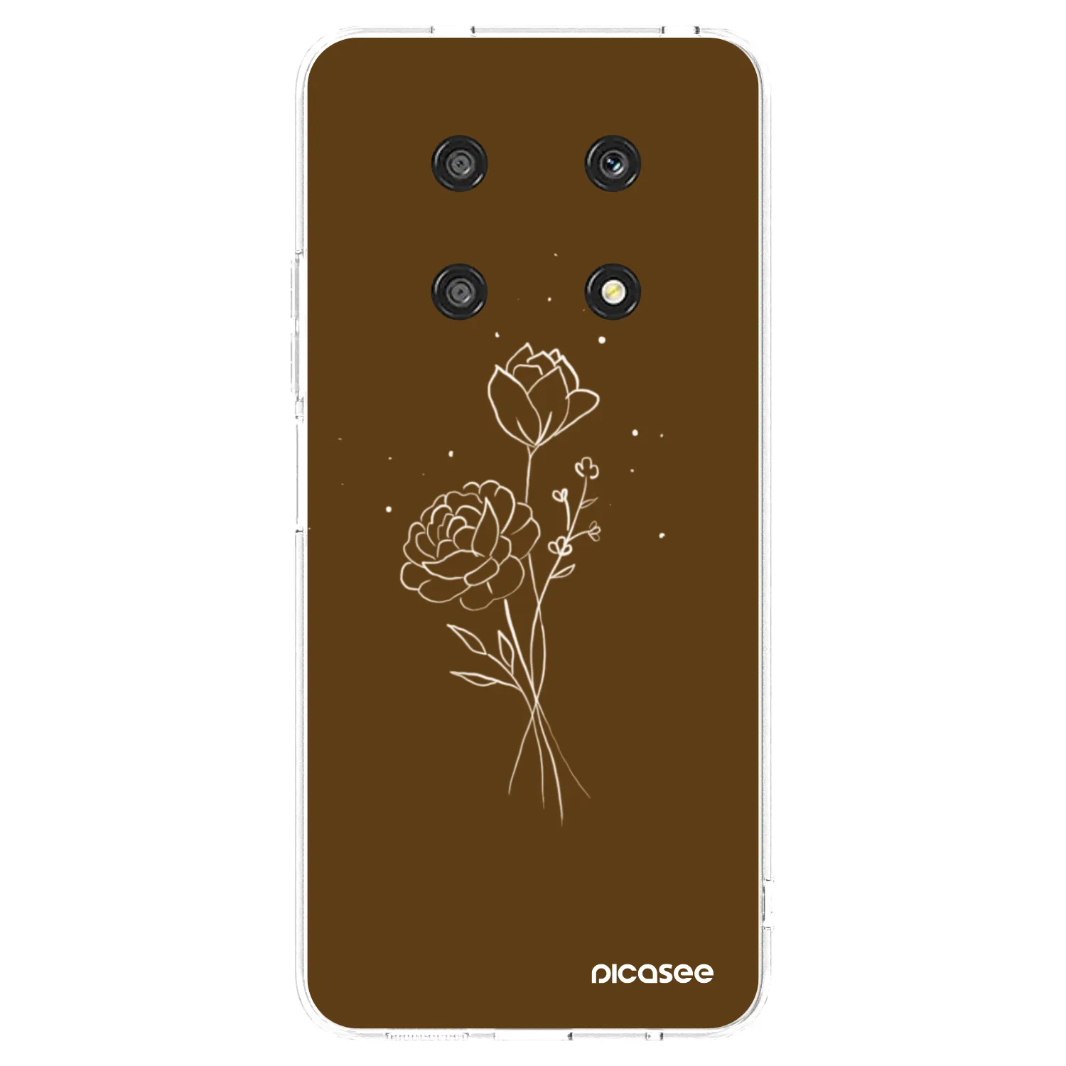 Picasee husă transparentă din silicon pentru Honor Magic4 Lite 5G - Brown flowers