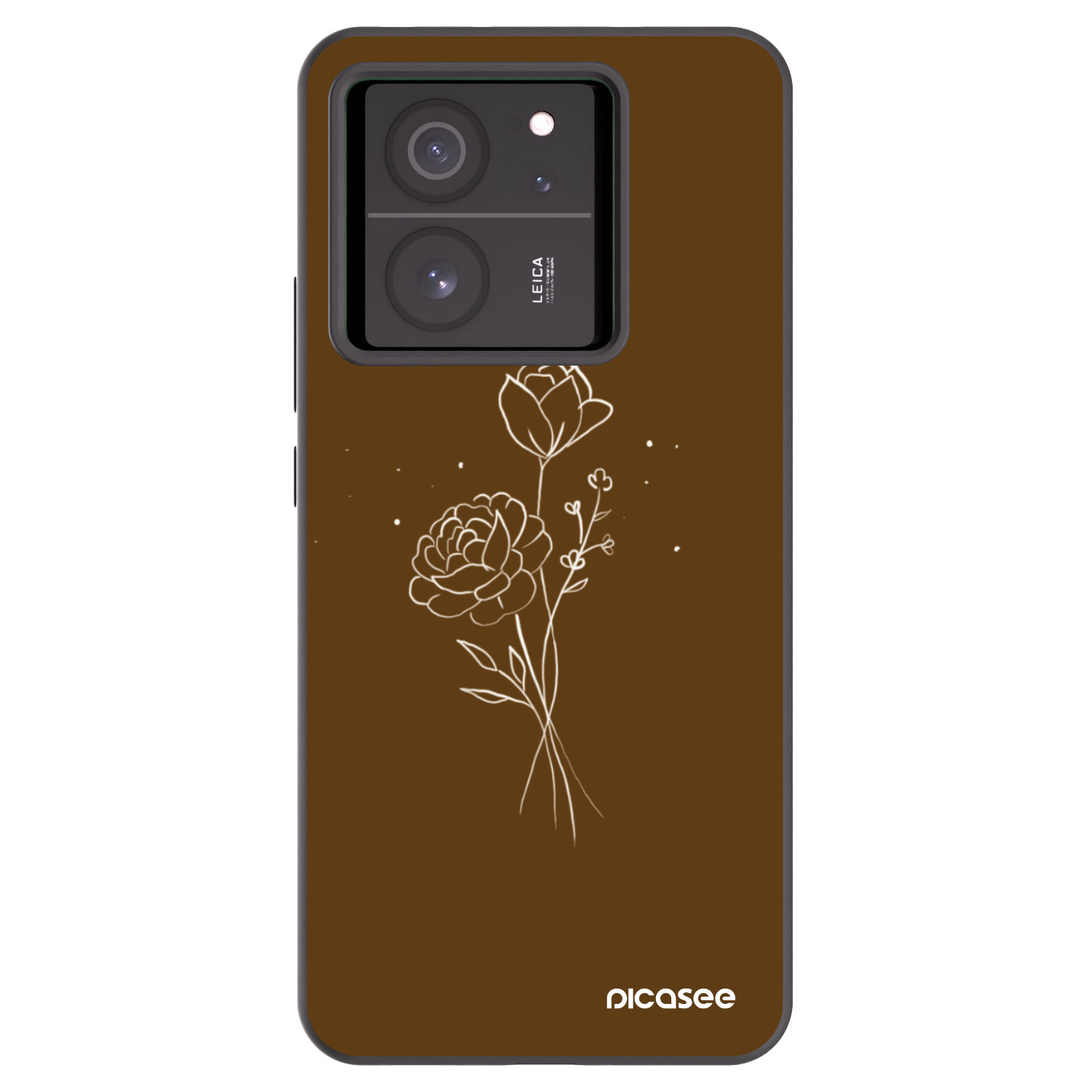 Picasee husă neagră din silicon pentru Xiaomi 13T Pro - Brown flowers
