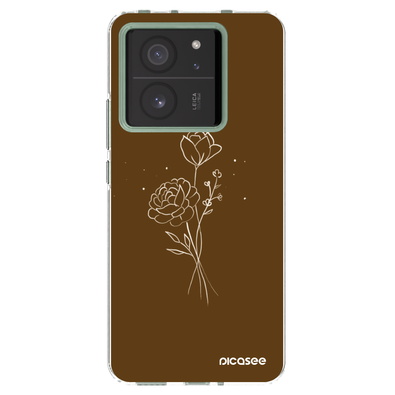Picasee husă transparentă din silicon pentru Xiaomi 13T Pro - Brown flowers