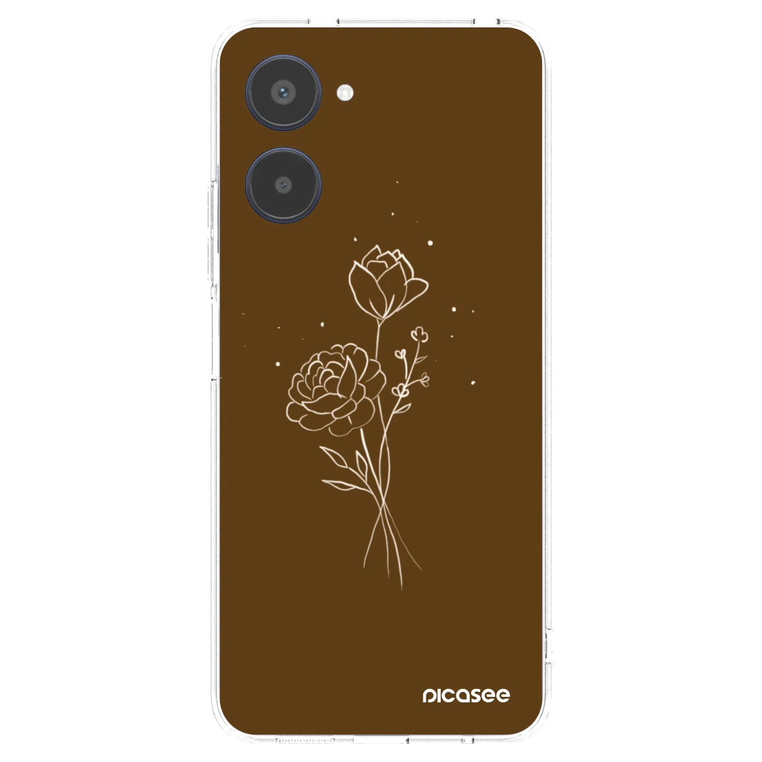 Picasee husă transparentă din silicon pentru Realme 10 4G - Brown flowers