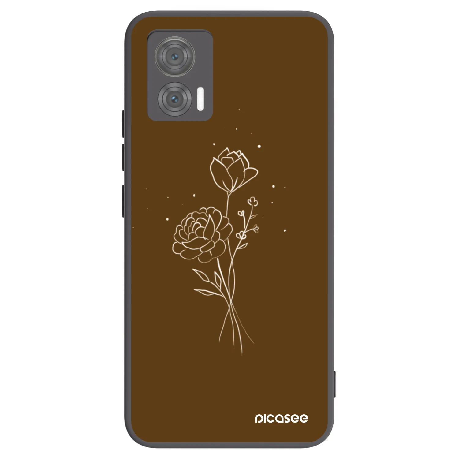 Picasee husă neagră din silicon pentru Motorola Edge 30 Neo - Brown flowers