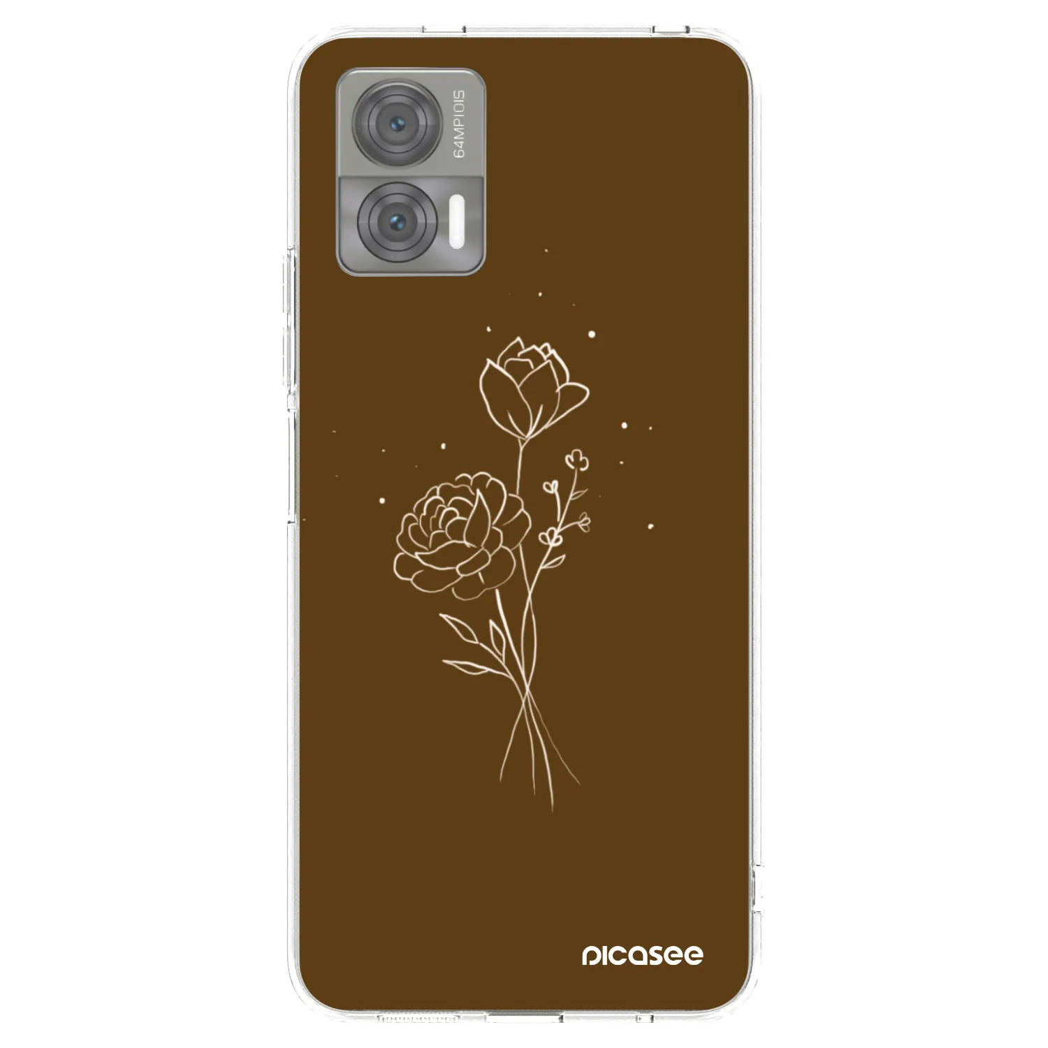 Picasee husă transparentă din silicon pentru Motorola Edge 30 Neo - Brown flowers