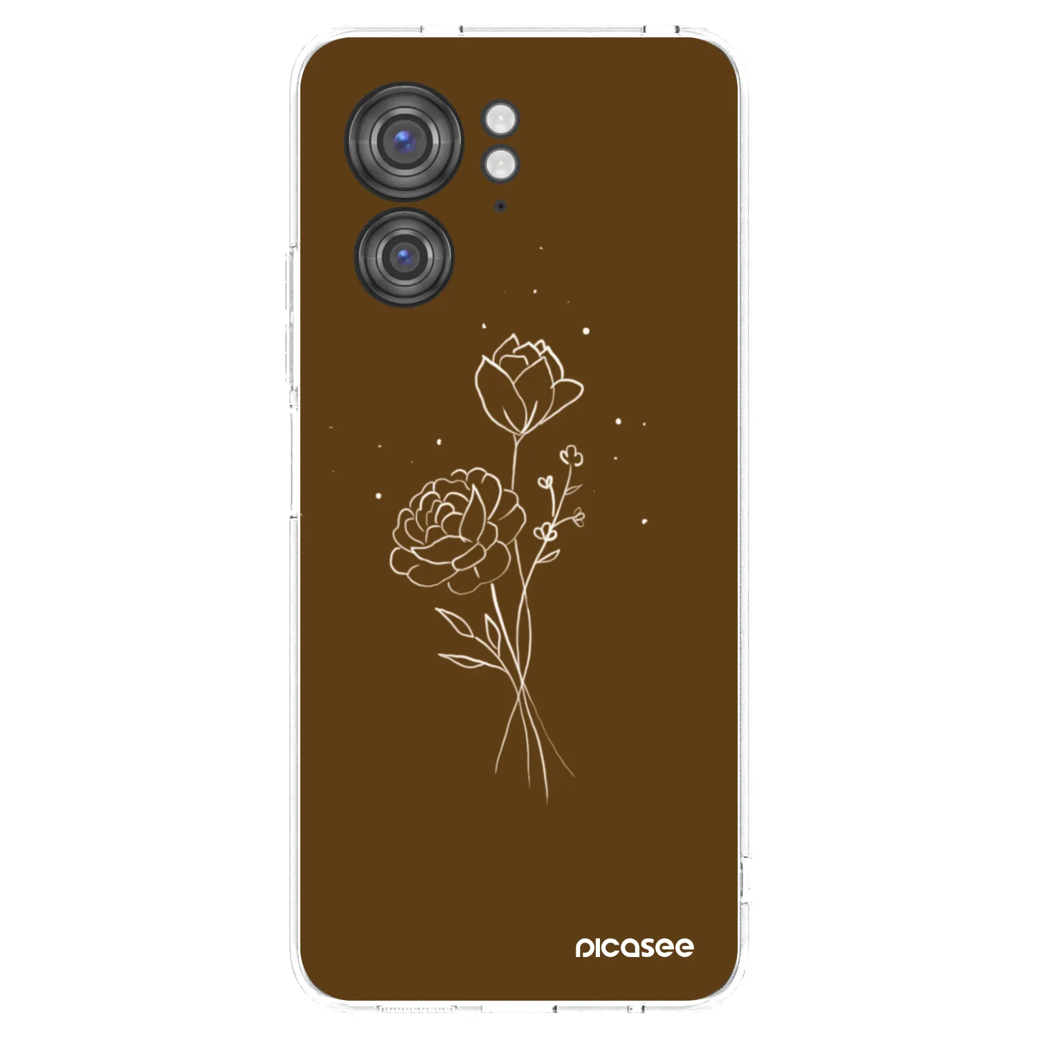 Picasee husă transparentă din silicon pentru Motorola Edge 40 - Brown flowers