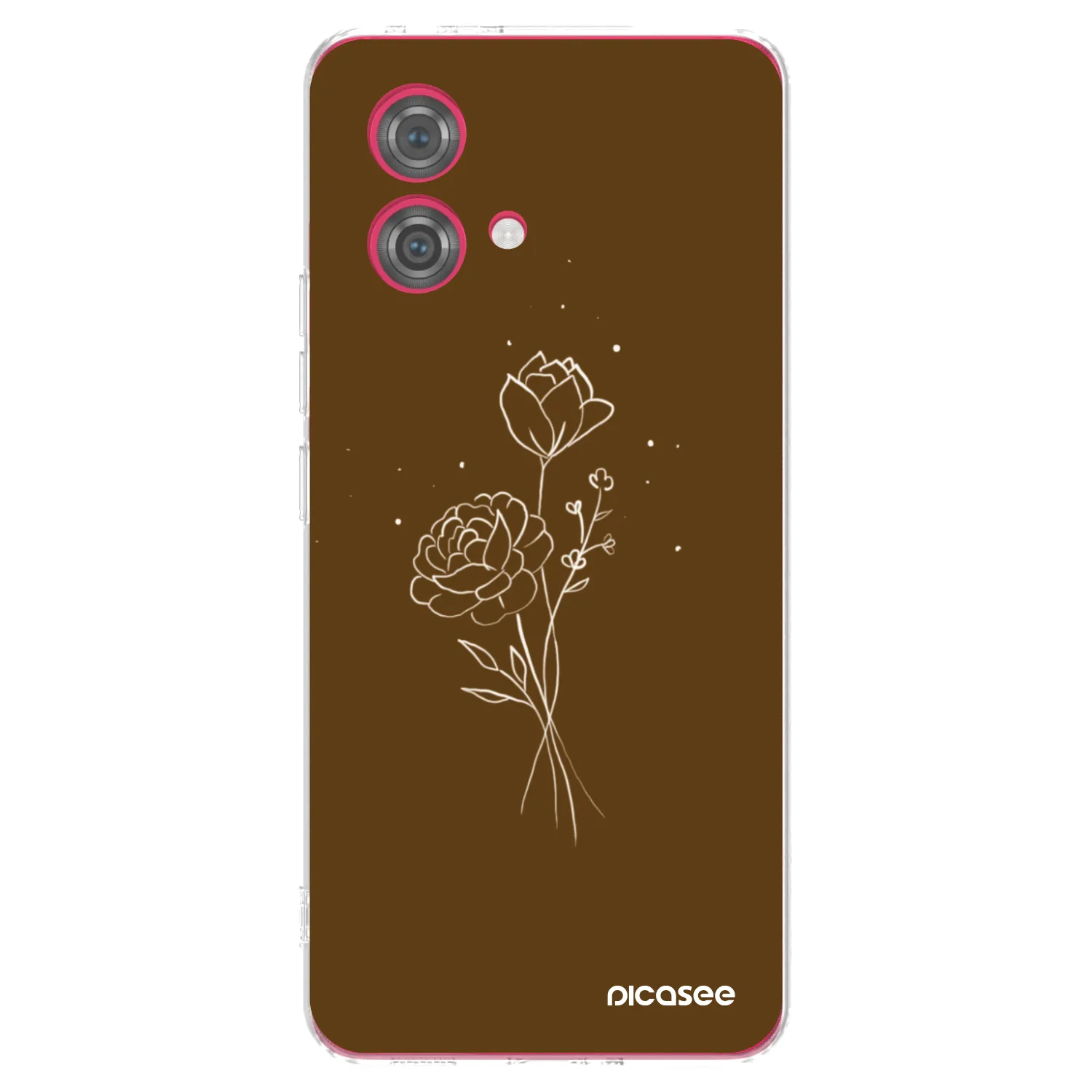 Picasee husă transparentă din silicon pentru Motorola Moto G84 5G - Brown flowers
