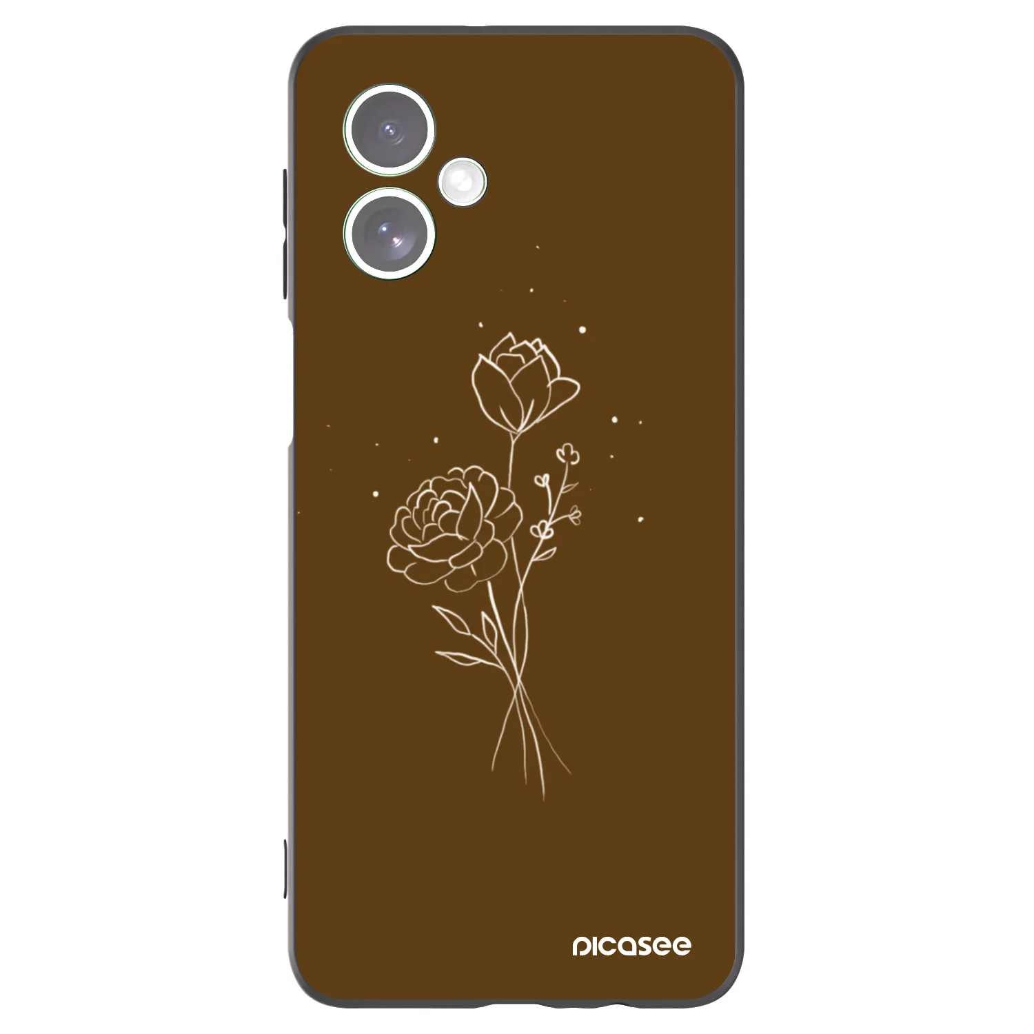 Picasee husă neagră din silicon pentru Motorola Moto G54 5G - Brown flowers