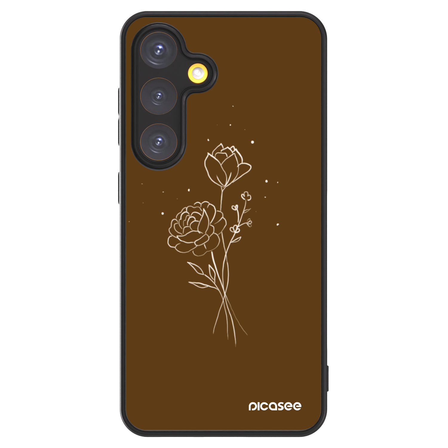 Picasee ULTIMATE CASE PowerShare pentru Samsung Galaxy S24 S921B 5G - Brown flowers