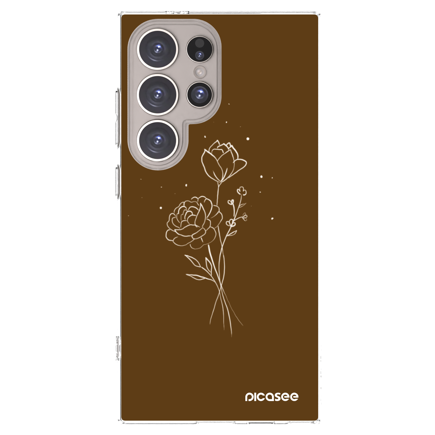 Picasee husă transparentă din silicon pentru Samsung Galaxy S24 Ultra S928B 5G - Brown flowers