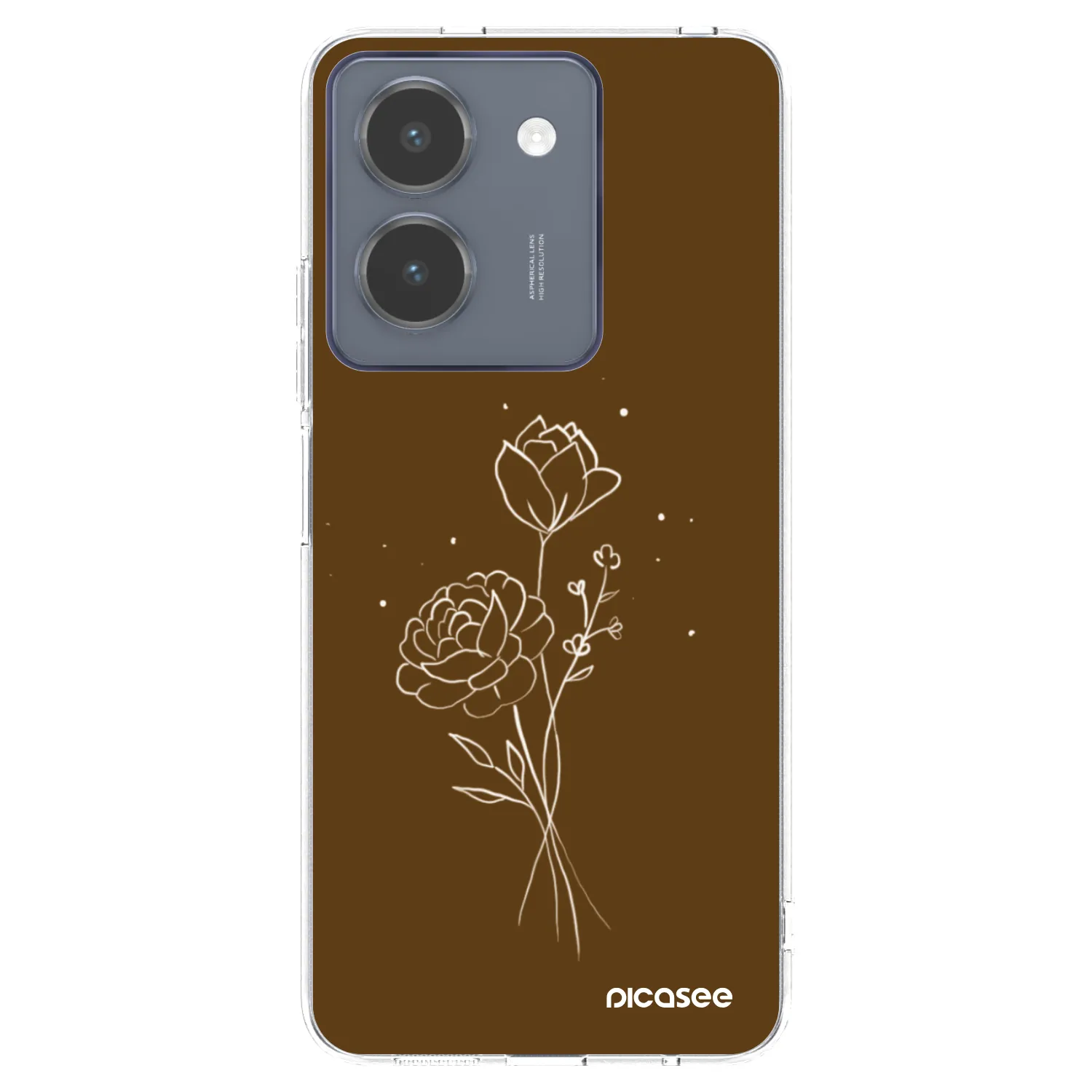 Picasee husă transparentă din silicon pentru Vivo Y36 4G - Brown flowers