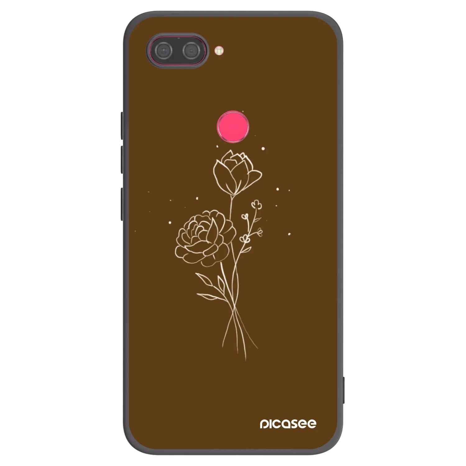 Picasee husă neagră din silicon pentru Xiaomi Mi 8 Lite - Brown flowers