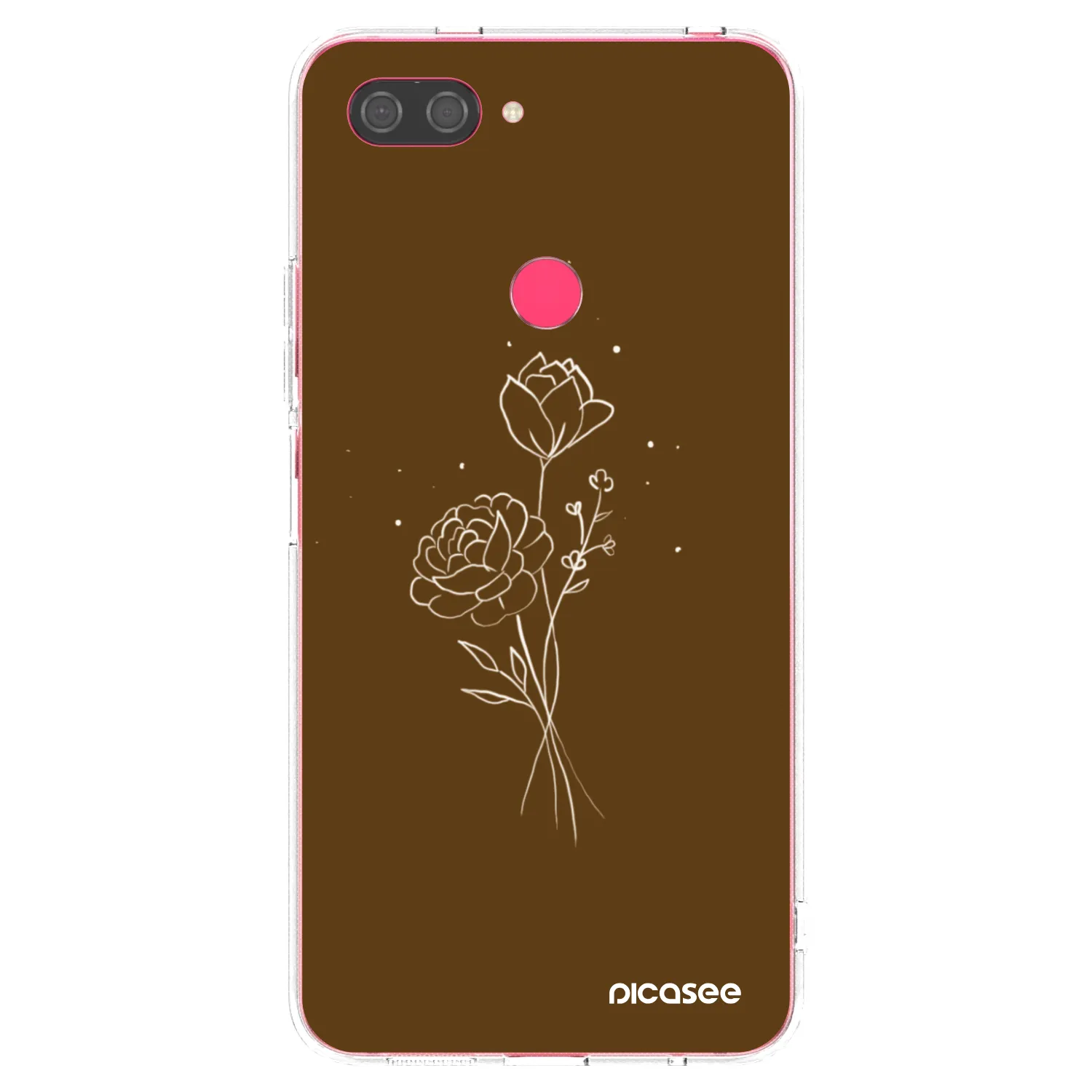 Picasee husă transparentă din silicon pentru Xiaomi Mi 8 Lite - Brown flowers