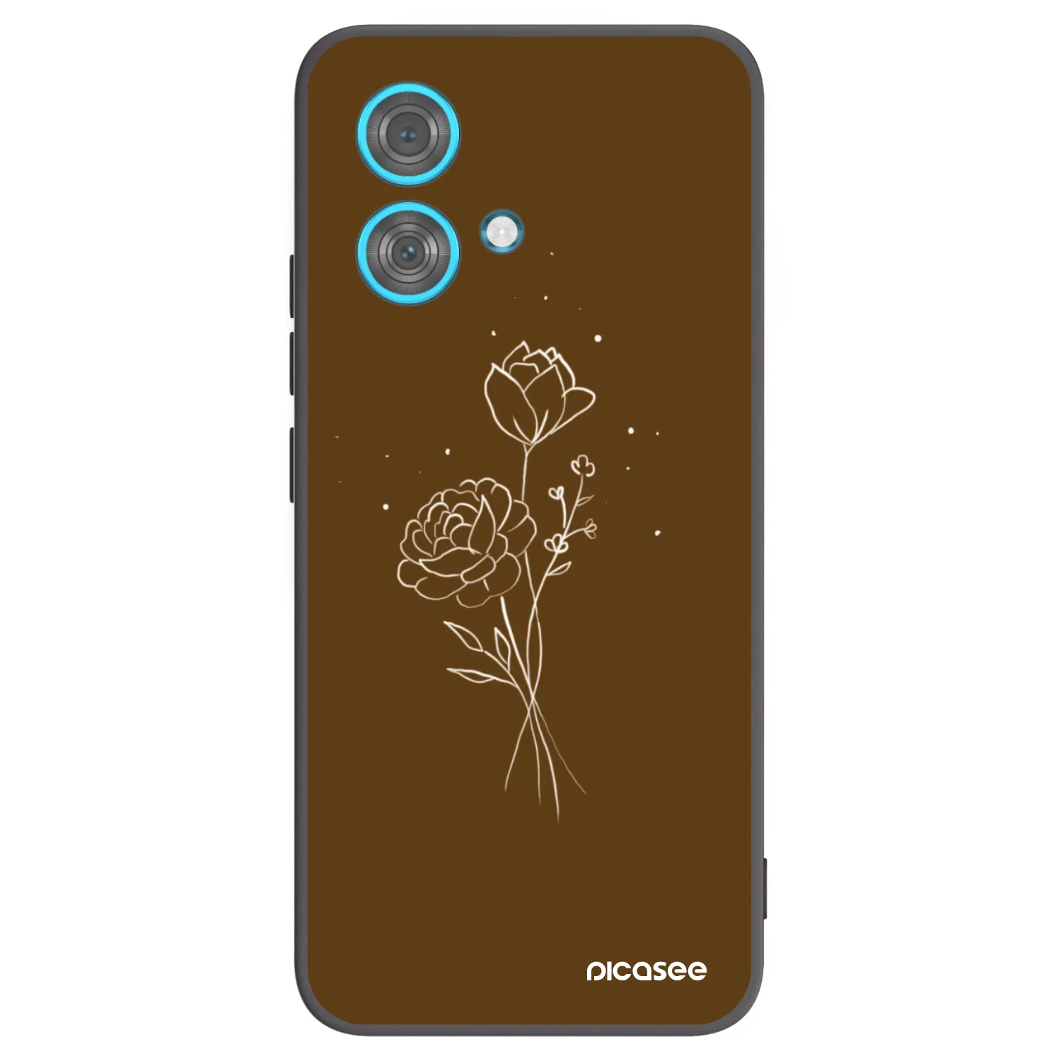 Picasee husă neagră din silicon pentru Motorola Edge 40 Neo - Brown flowers