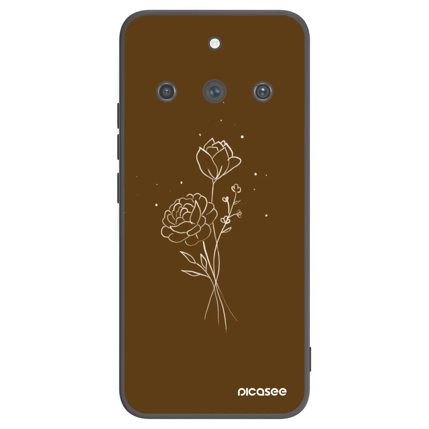 Picasee husă neagră din silicon pentru Realme 11 Pro+ - Brown flowers