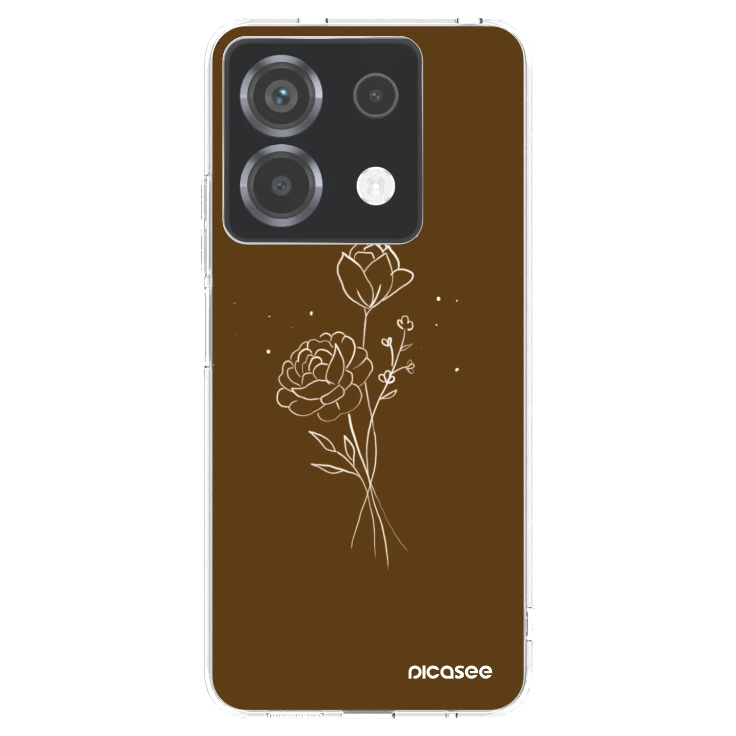 Picasee husă transparentă din silicon pentru Xiaomi Poco X6 - Brown flowers