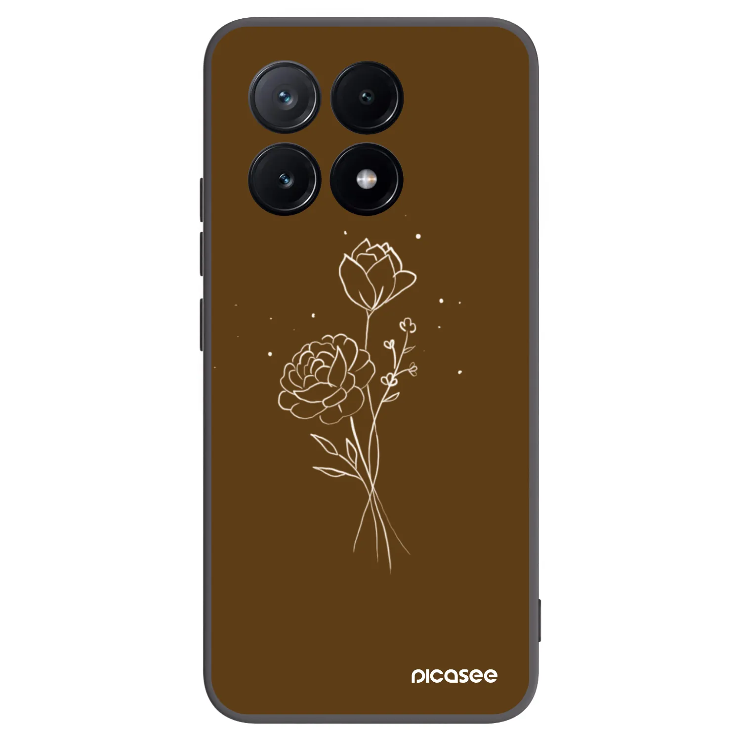 Picasee husă neagră din silicon pentru Xiaomi Poco X6 Pro - Brown flowers