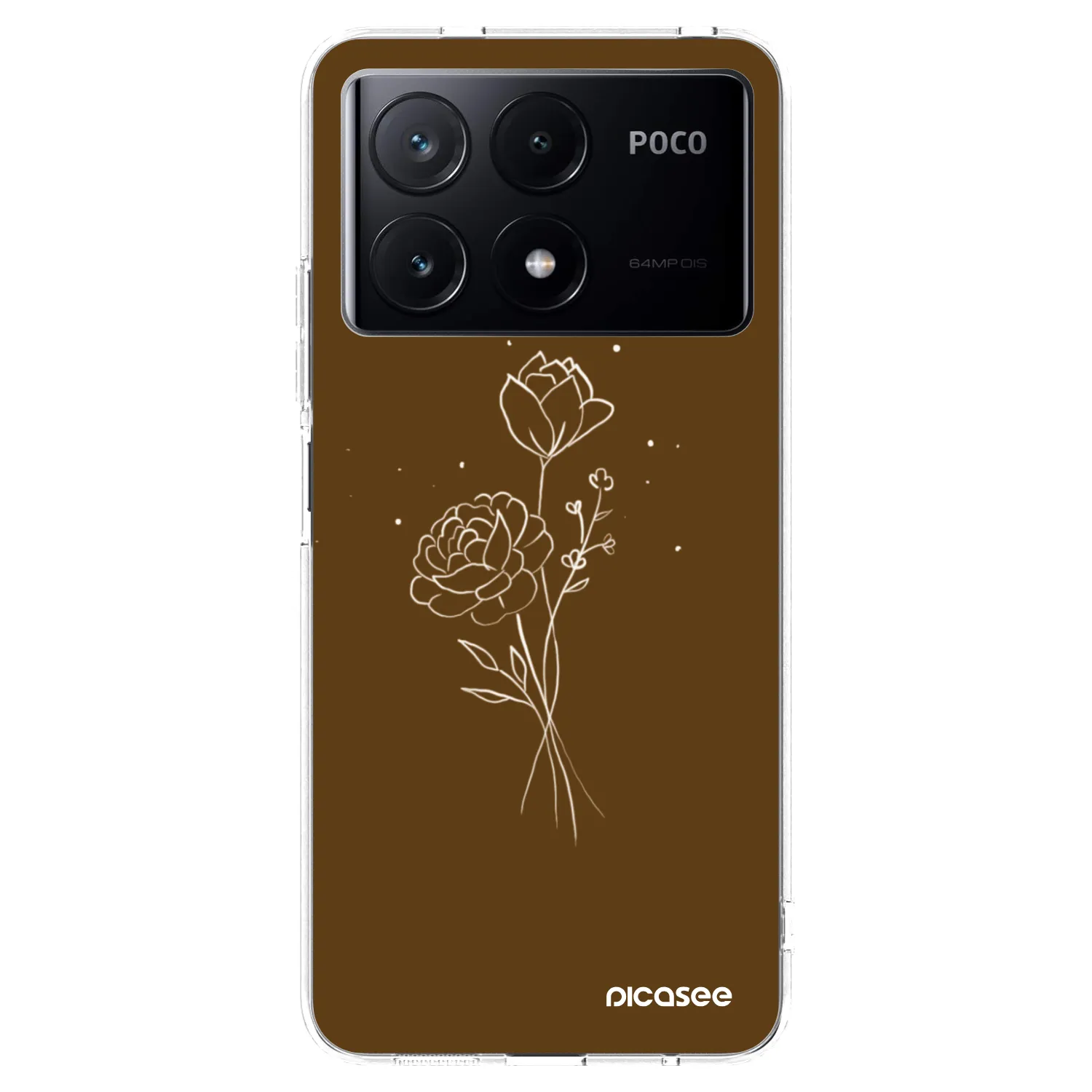Picasee husă transparentă din silicon pentru Xiaomi Poco X6 Pro - Brown flowers