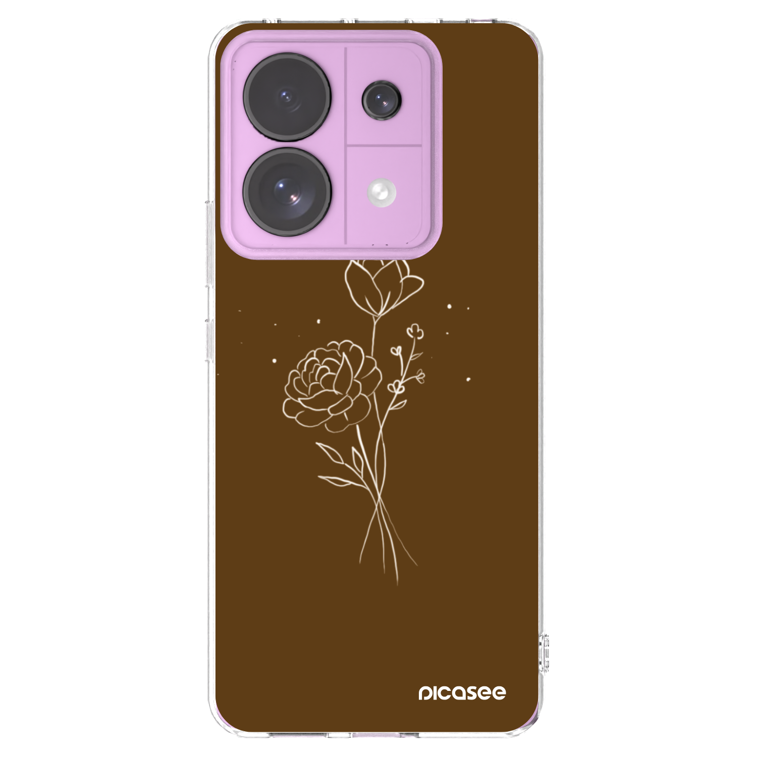 Picasee husă transparentă din silicon pentru Xiaomi Redmi Note 13 Pro 5G - Brown flowers