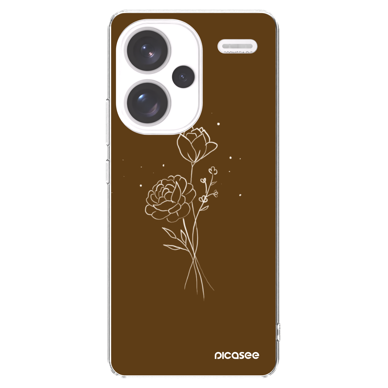 Picasee husă transparentă din silicon pentru Xiaomi Redmi Note 13 Pro+ 5G - Brown flowers