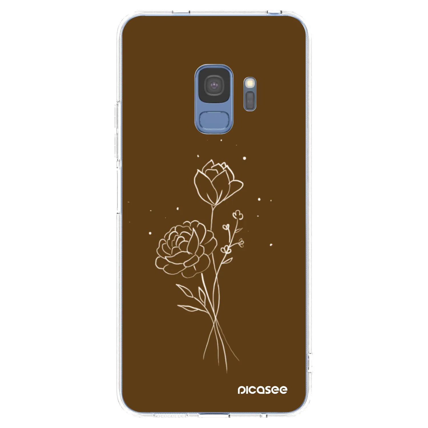 Picasee husă transparentă din silicon pentru Samsung Galaxy S9 G960F - Brown flowers