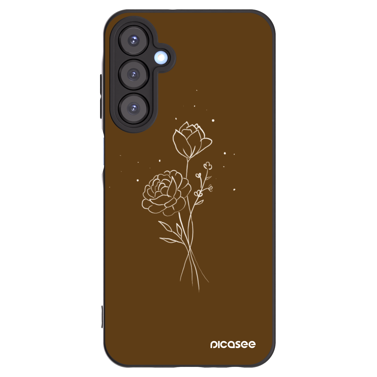 Picasee husă neagră din silicon pentru Samsung Galaxy A25 A256B 5G - Brown flowers