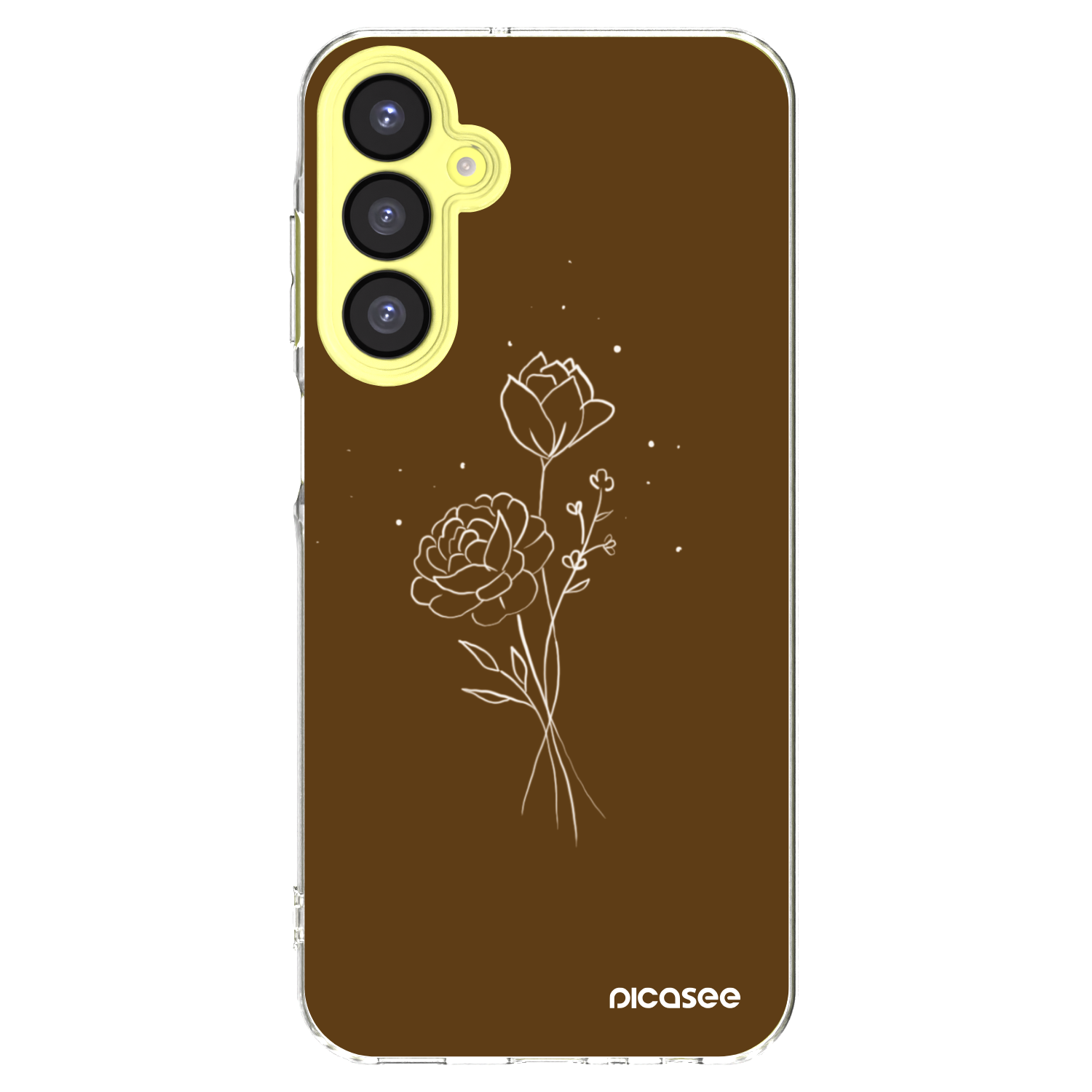 Picasee husă transparentă din silicon pentru Samsung Galaxy A25 A256B 5G - Brown flowers
