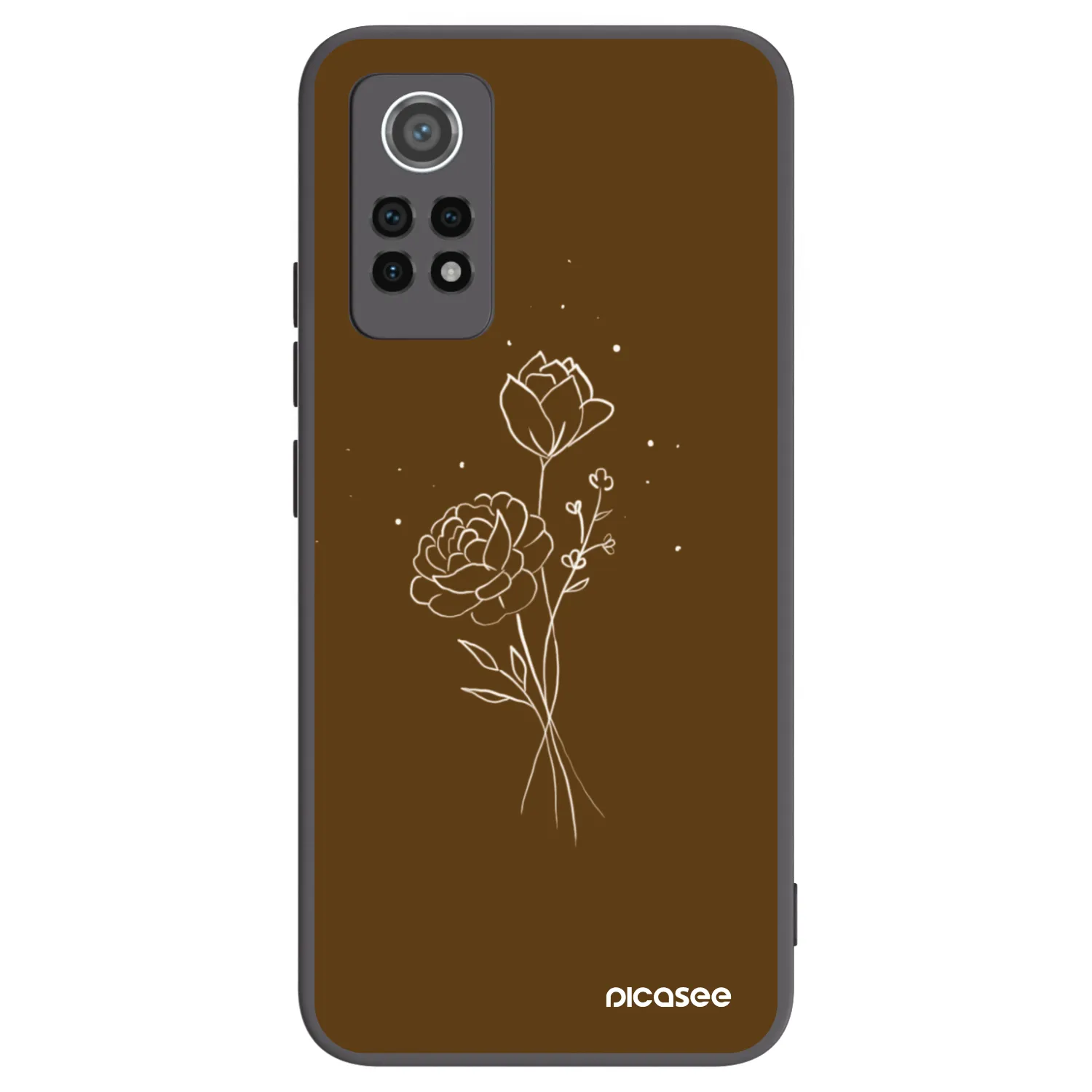 Picasee husă neagră din silicon pentru Xiaomi Redmi Note 12 Pro 4G - Brown flowers