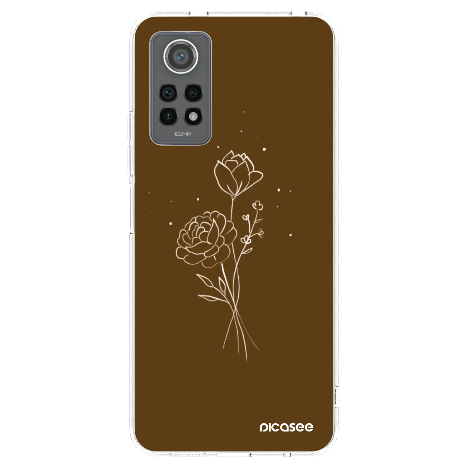 Picasee husă transparentă din silicon pentru Xiaomi Redmi Note 12 Pro 4G - Brown flowers